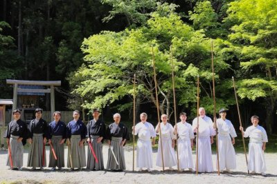 Demonstration of the Hōzōinryū and the Yagyū Shinkageryū at the Kitabatake-jinja (former residence of the Kitabatake family) 2018