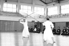 Ishida Kazuto and Nishikawa Gennai (front) in July 1976 at the Nara Central Dōjō for Martial Arts.